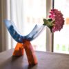 PLA Transparent filament blue flower stand in light