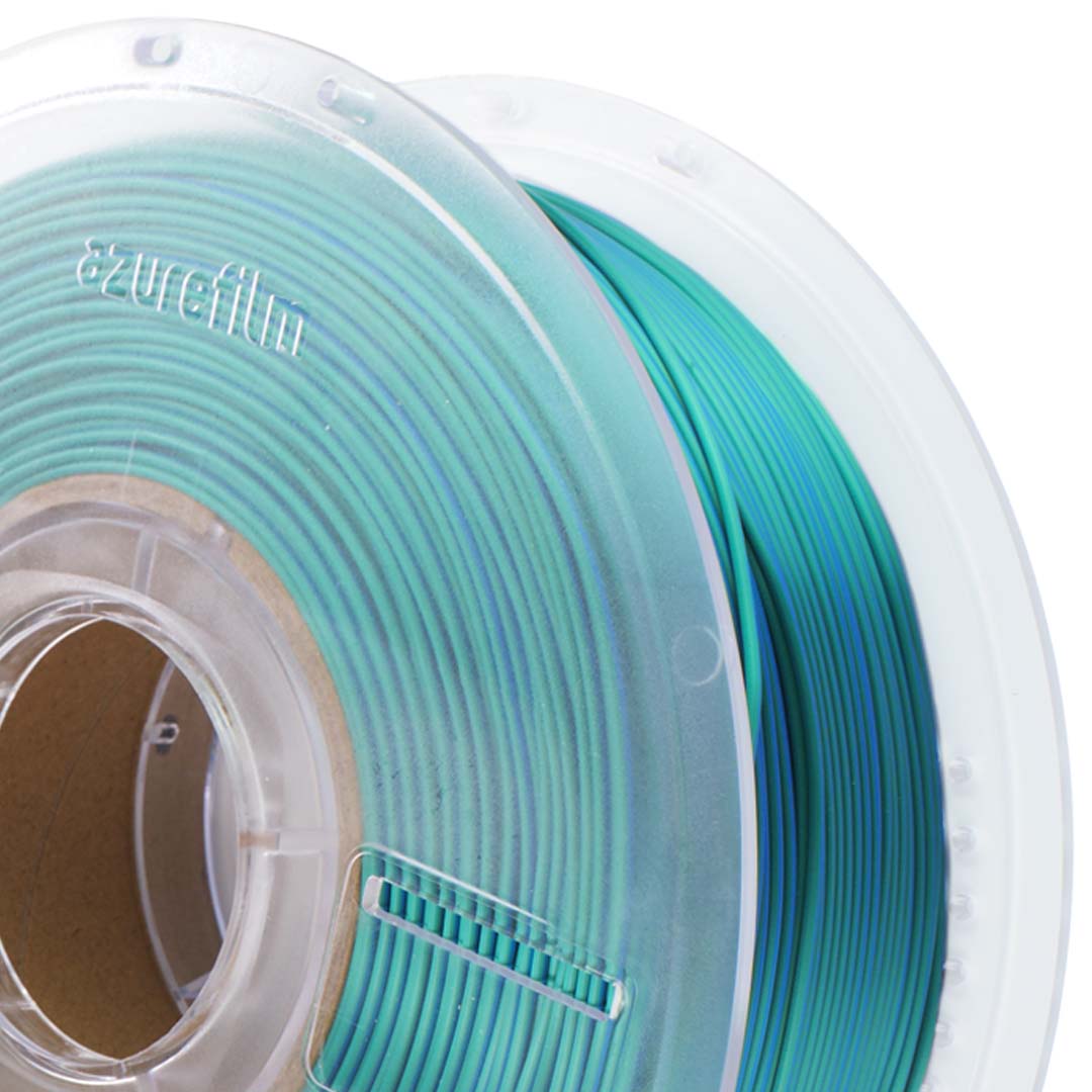 PLA Silk Dual Color Emerald Surf 5 3d-filament-PLA-Silk-Dual-Color-Emerald-Surf-Master-Spool-Front-zoom-azurefilm