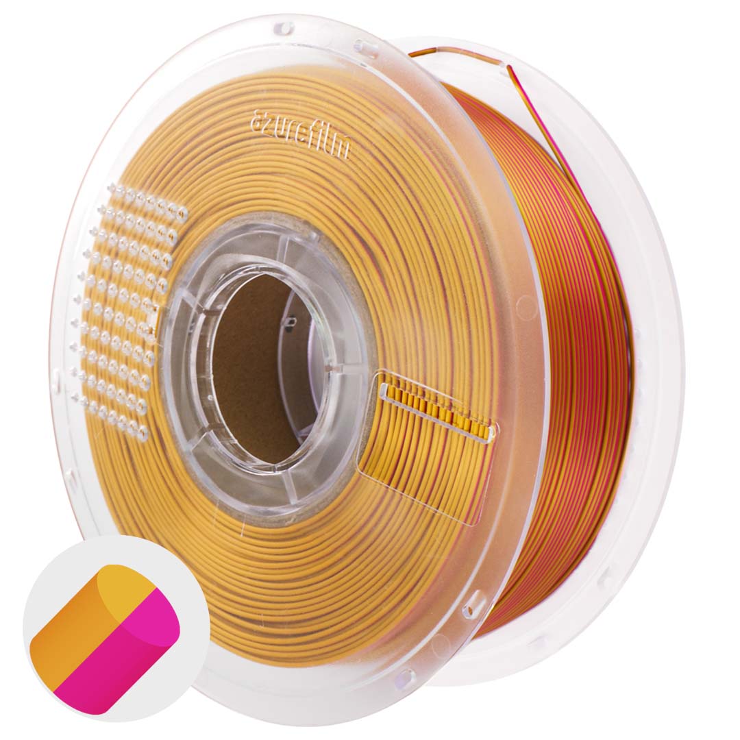 PLA Silk Dual Color Rose Fortune 1 3d-filament-PLA-Silk-Dual-Color-Rose-Fortune-Master-Spool-Front-azurefilm