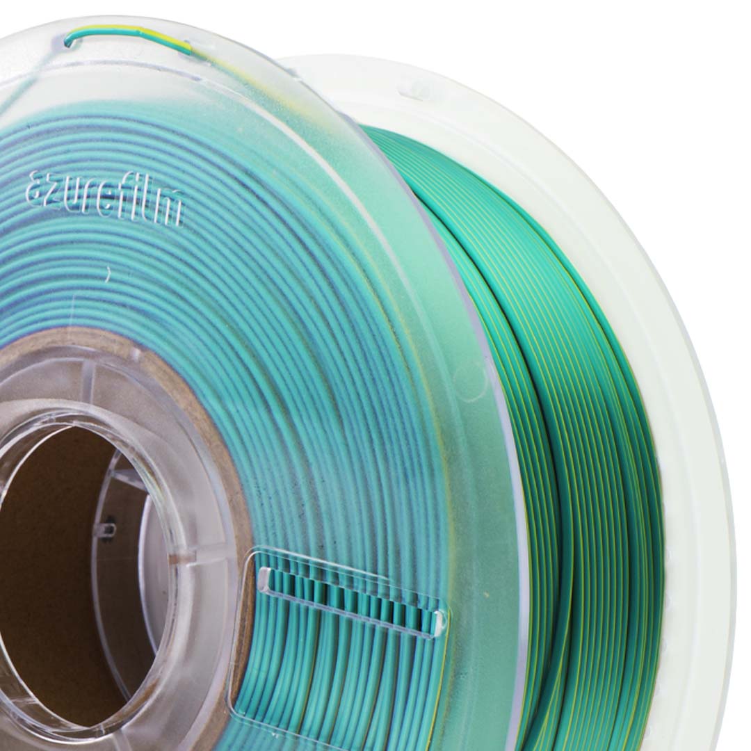 PLA Silk Tri Color Peacock Bloom 4 3d-filament-PLA-Silk-Tri-Color-Peacock-Bloom-Master-Spool-Front-zoom-azurefilm