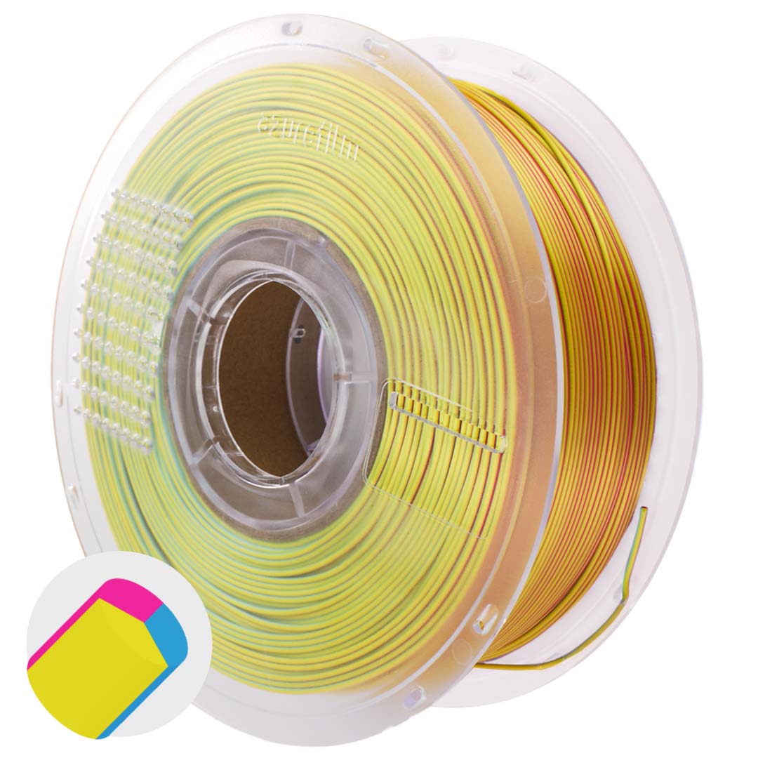 PLA Silk Tri Color Sunrise Pop 1 3d-filament-PLA-Silk-Tri-Color-Sunrise-Pop-Master-Spool-Front-azurefilm