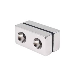 Flat magnet 30x15x5mm-M5 dual hol Neodymium magnets n52 1PZ